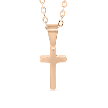 18K Gold PVD Stainless Steel Engravable Blank Cross Pendant Necklace
