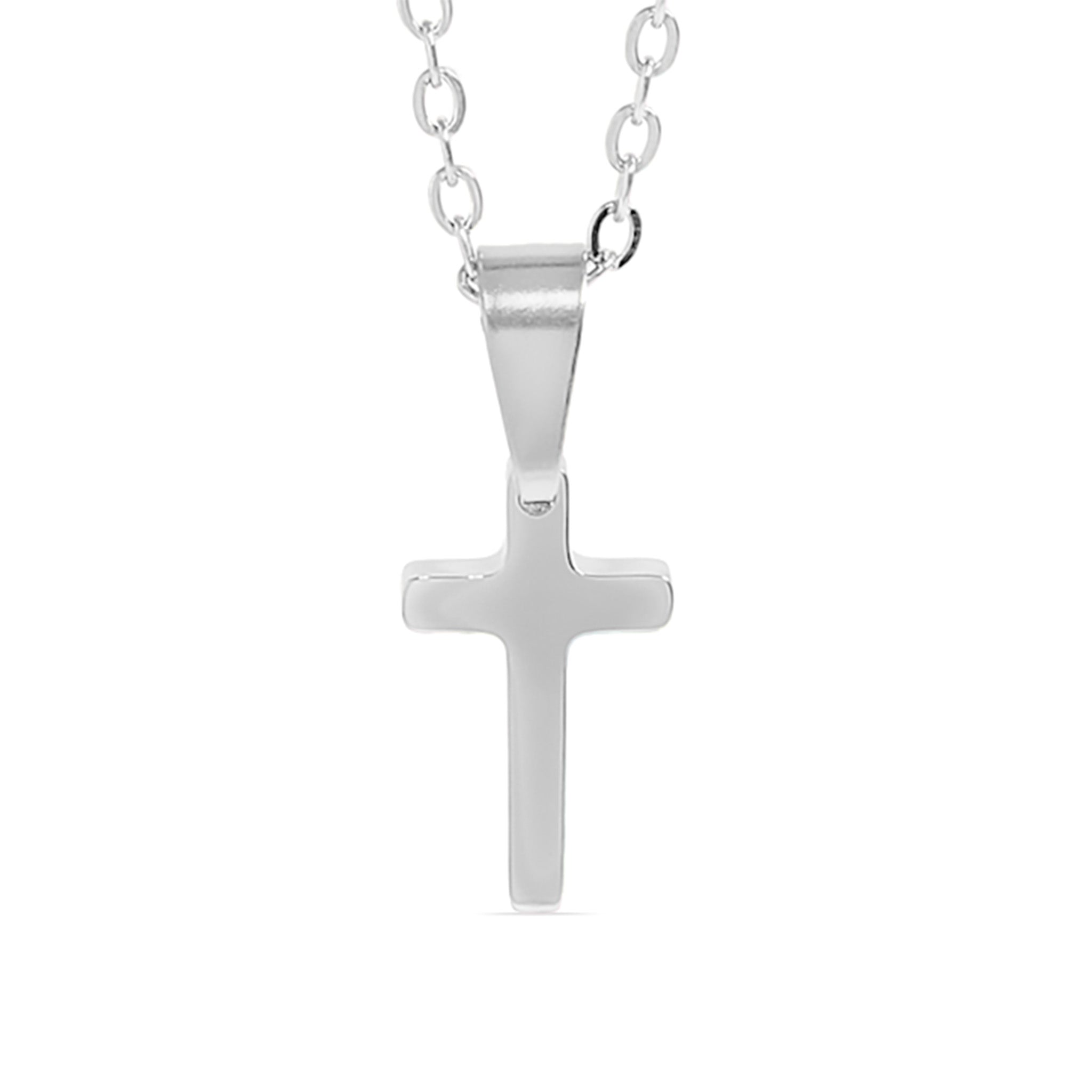 18K Gold PVD Stainless Steel Engravable Blank Cross Pendant Necklace