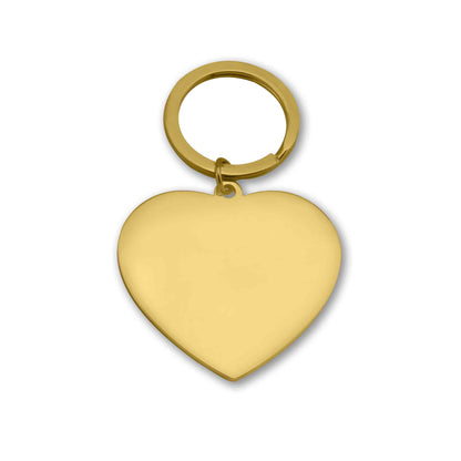 18K Gold PVD Stainless Steel Engravable Heart Keychain