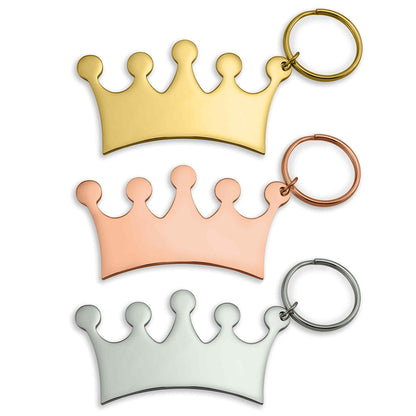 Stainless Steel Engravable Crown Keychain