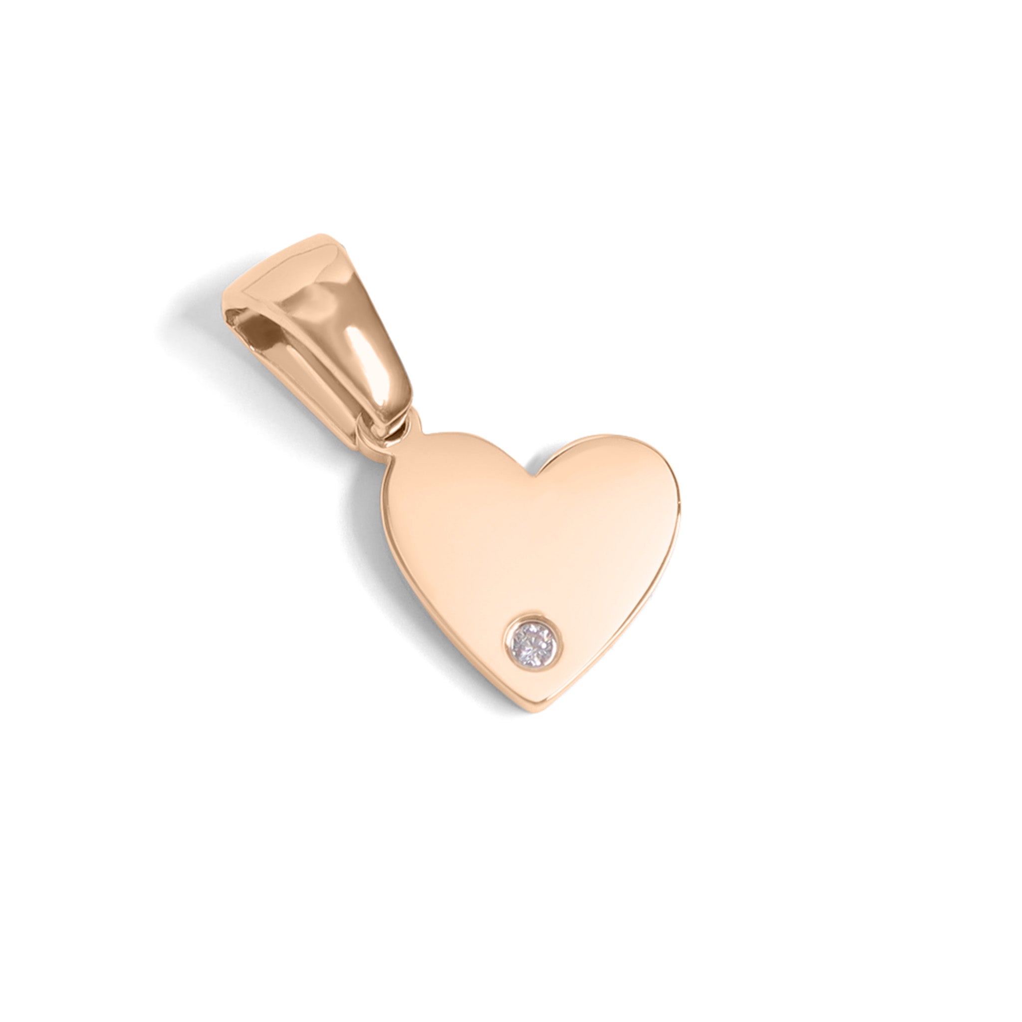 18K Gold PVD Stainless Steel CZ Accent Heart Charm