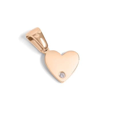 18K Gold PVD Stainless Steel CZ Accent Heart Charm