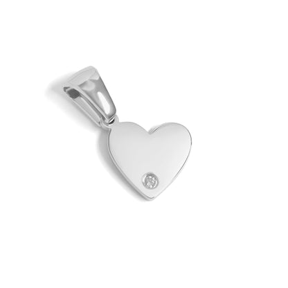 18K Gold PVD Stainless Steel CZ Accent Heart Charm