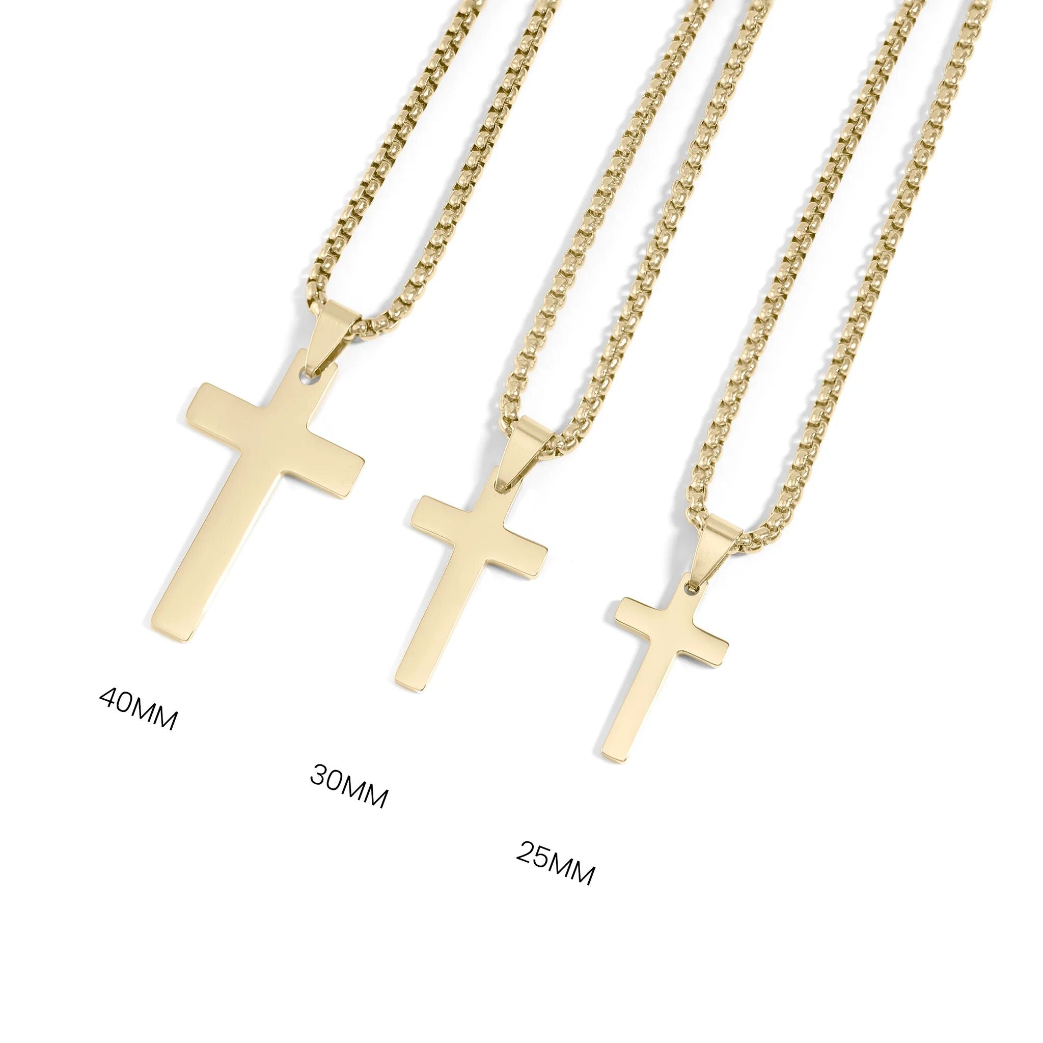 14K Gold Filled PLUS Cross Pendant With Rounded Box Chain