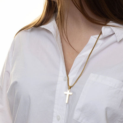 14K Gold Filled PLUS Cross Pendant With Rounded Box Chain