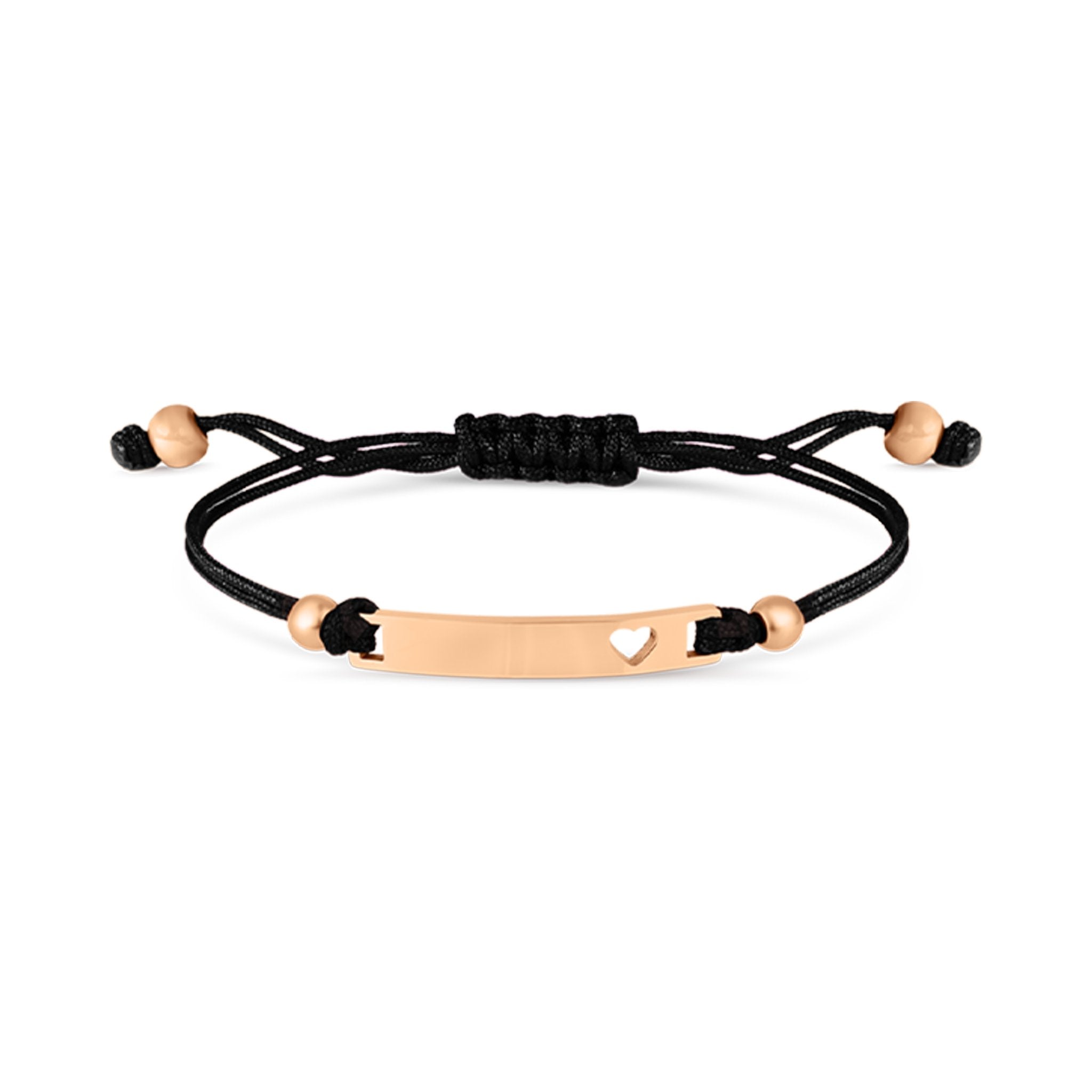 18K Gold PVD Stainless Steel Engravable Cutout Heart Friendship Curved Bar Bracelet
