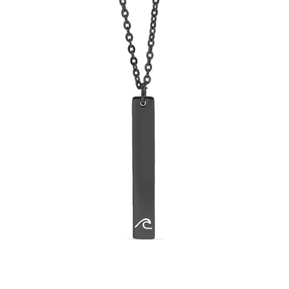 18K PVD Coated Wave Cutout Vertical Stainless Steel Bar Necklace