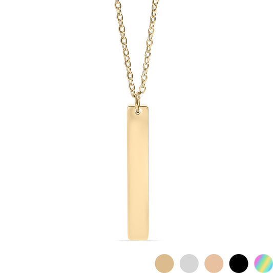 18K Gold PVD Stainless Steel Vertical Bar Necklace