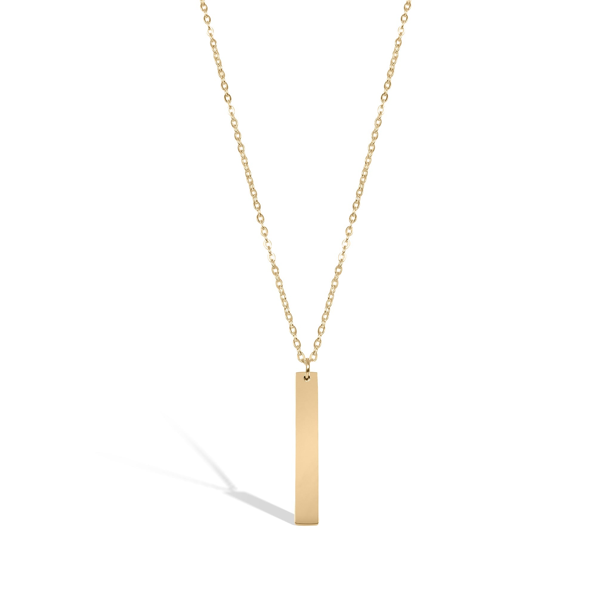 18K Gold PVD Stainless Steel Vertical Bar Necklace