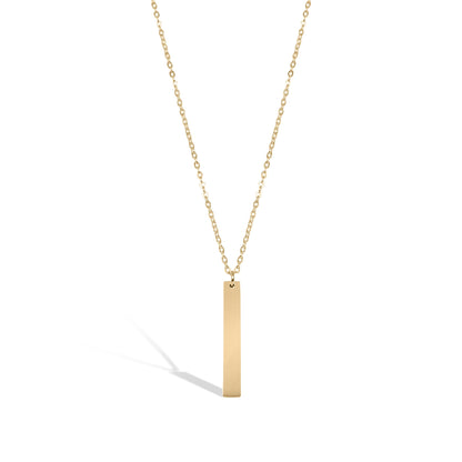 18K Gold PVD Stainless Steel Vertical Bar Necklace