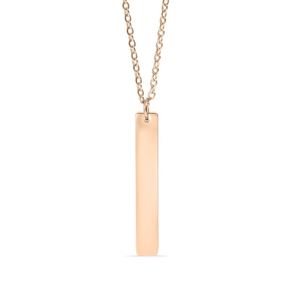 18K Gold PVD Stainless Steel Vertical Bar Necklace