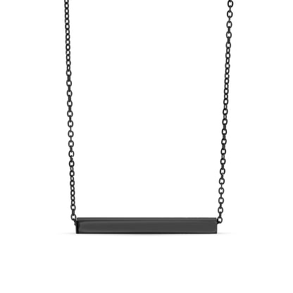 18K Gold PVD Stainless Steel Square 4 Sided Horizontal Blank Bar Necklace