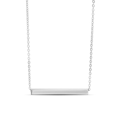 18K Gold PVD Stainless Steel Square 4 Sided Horizontal Blank Bar Necklace