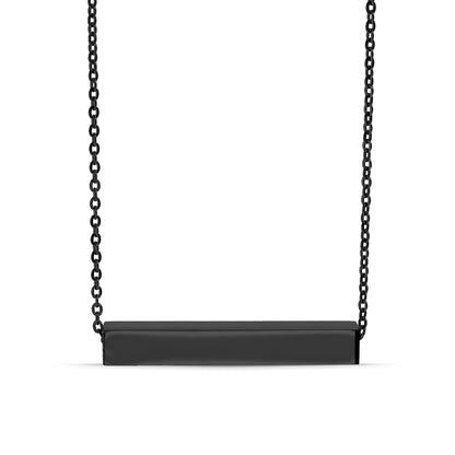 18K Gold PVD Stainless Steel Large Square 4-Sided Horizontal Polished Bar Necklace