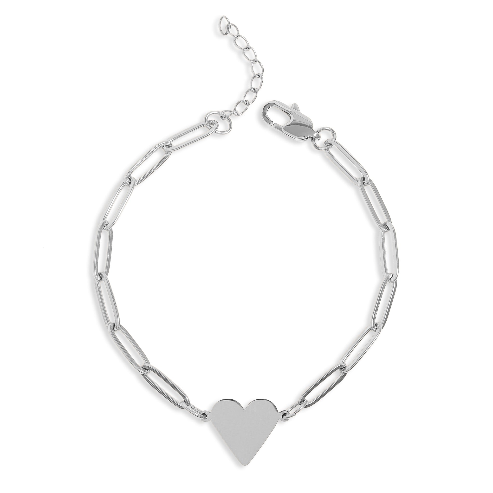 18K Gold PVD Stainless Steel Paperclip Heart Bracelet