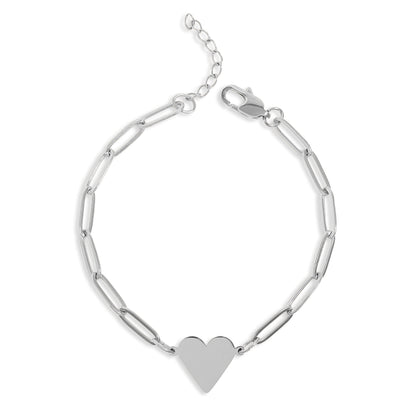 18K Gold PVD Stainless Steel Paperclip Heart Bracelet