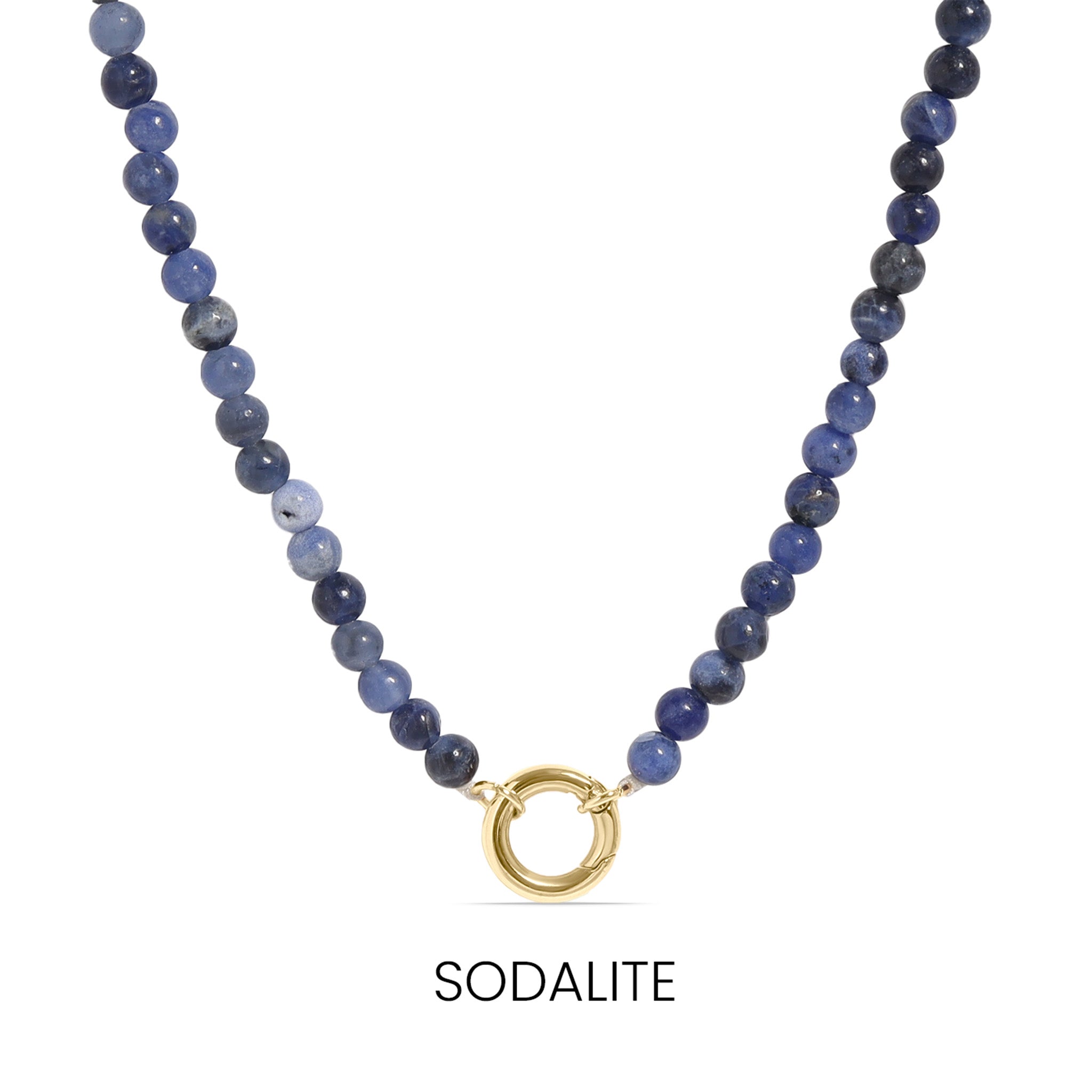 Semi Precious Natural Stone Charm Keeper Necklace
