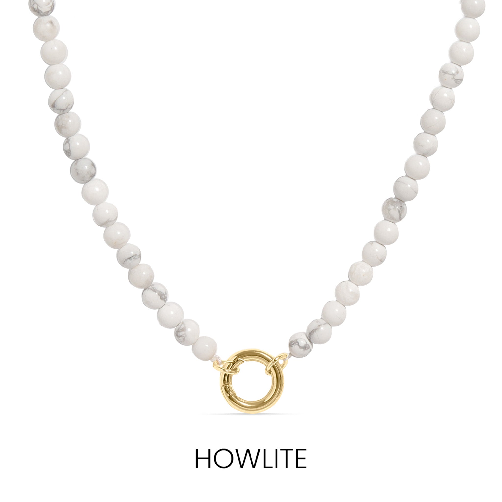 Semi Precious Natural Stone Charm Keeper Necklace