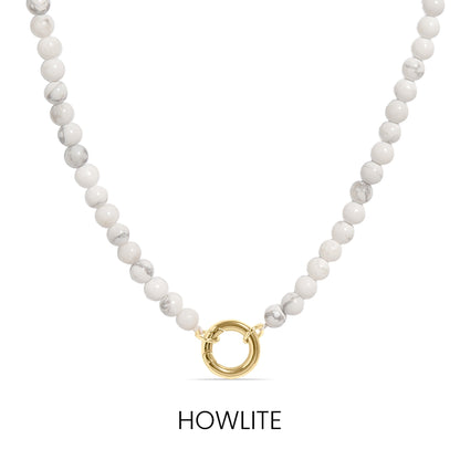 Semi Precious Natural Stone Charm Keeper Necklace