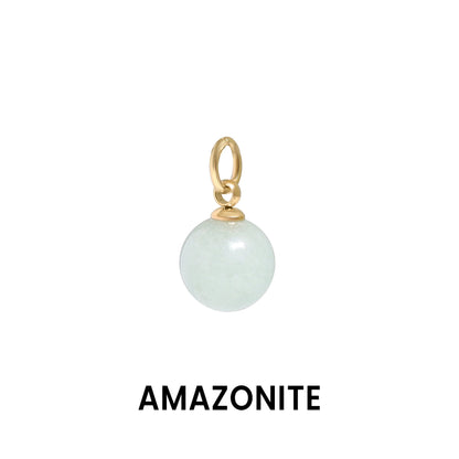 18K Gold PVD Stainless Steel Semi Precious Natural Stone Charms
