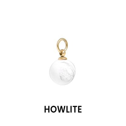 18K Gold PVD Stainless Steel Semi Precious Natural Stone Charms
