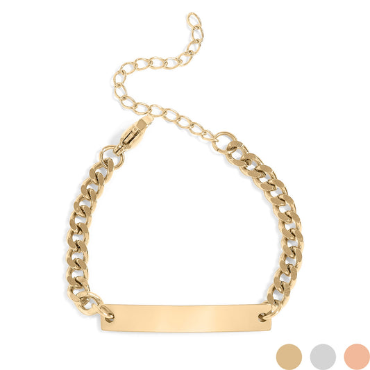 18K Gold PVD Stainless Steel Mini Kids/Baby Curved Bar Bracelet