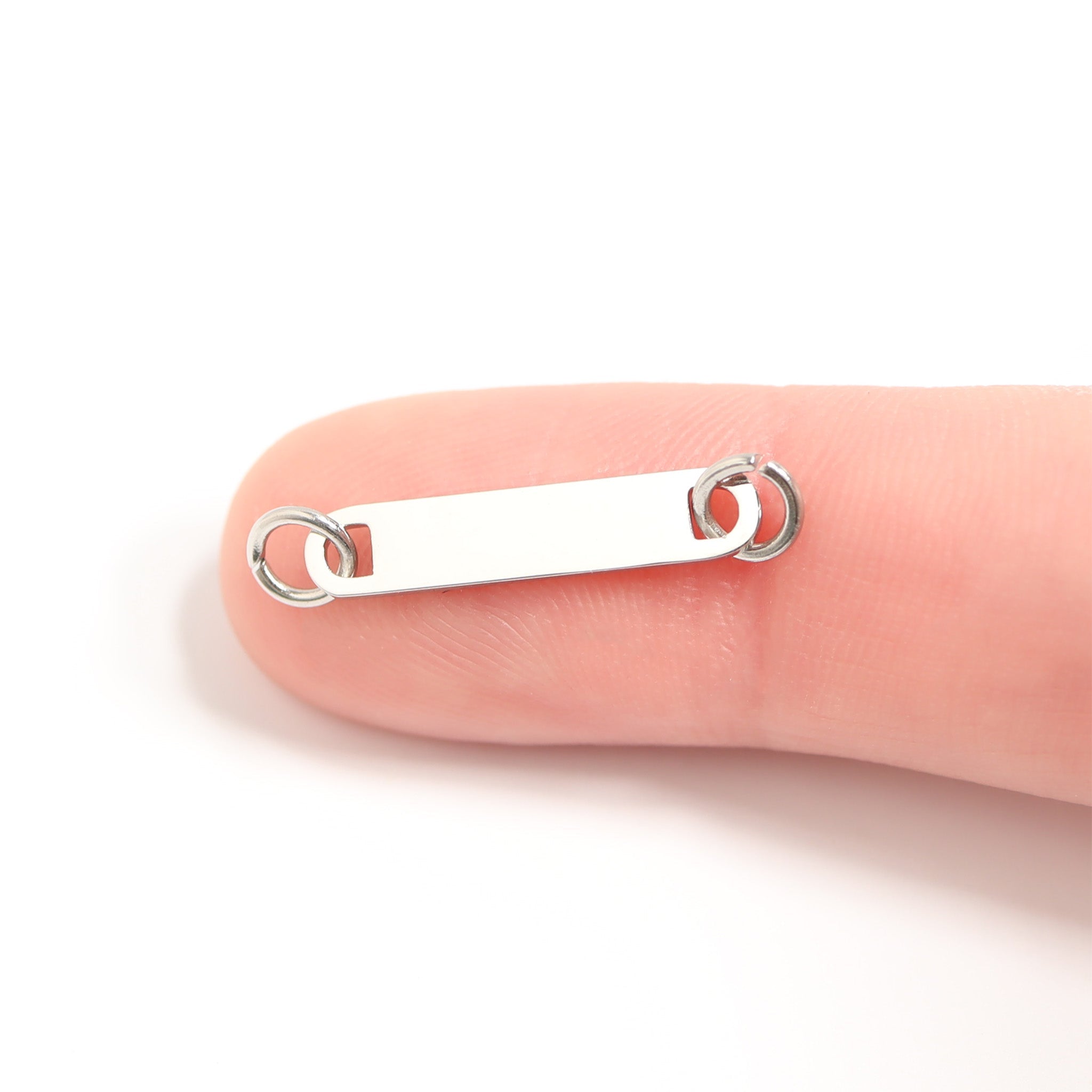 18K Gold PVD Stainless Steel Blank Bar Connector Charm