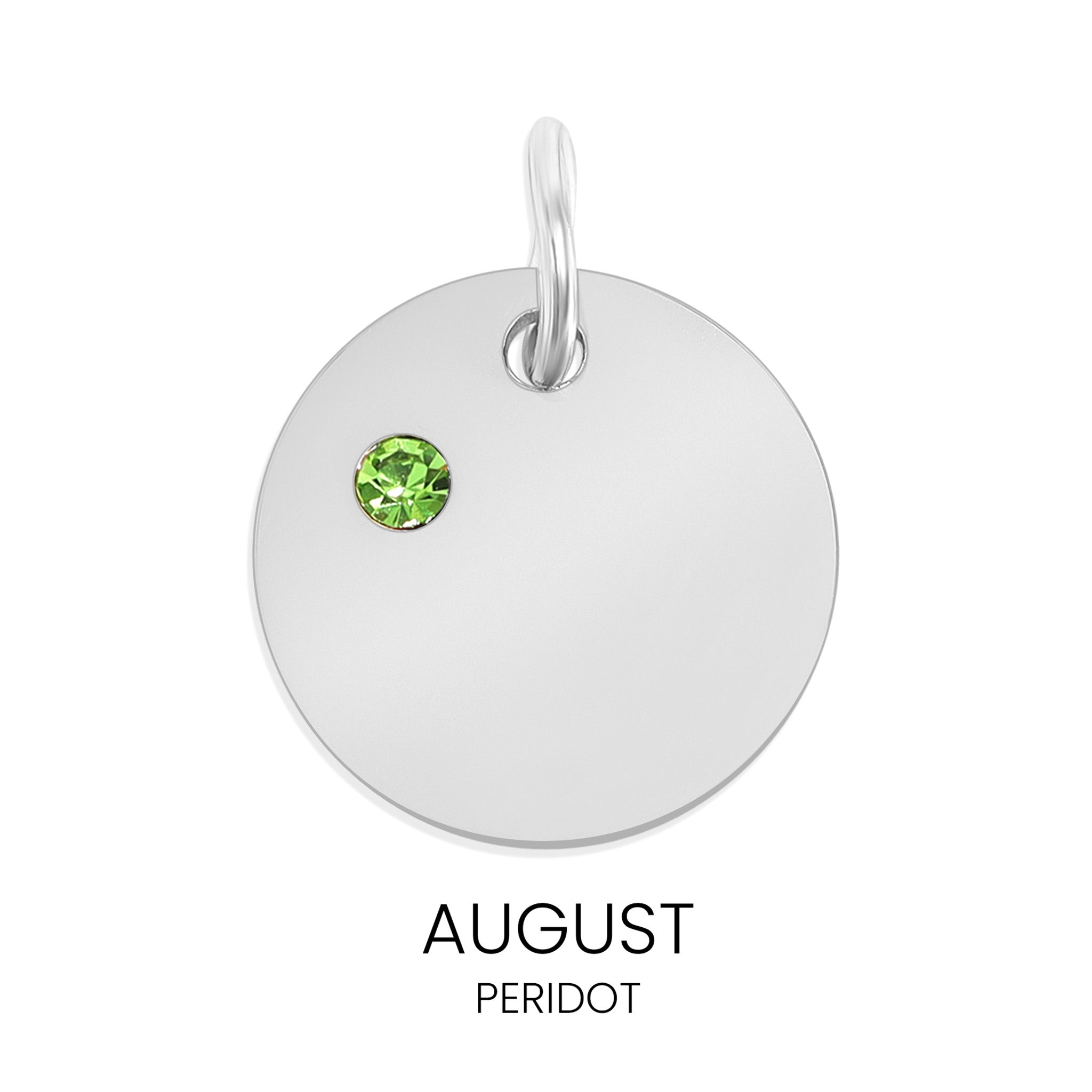 Stainless Steel 1/2" CZ Birthstone Blank Circle Pendant