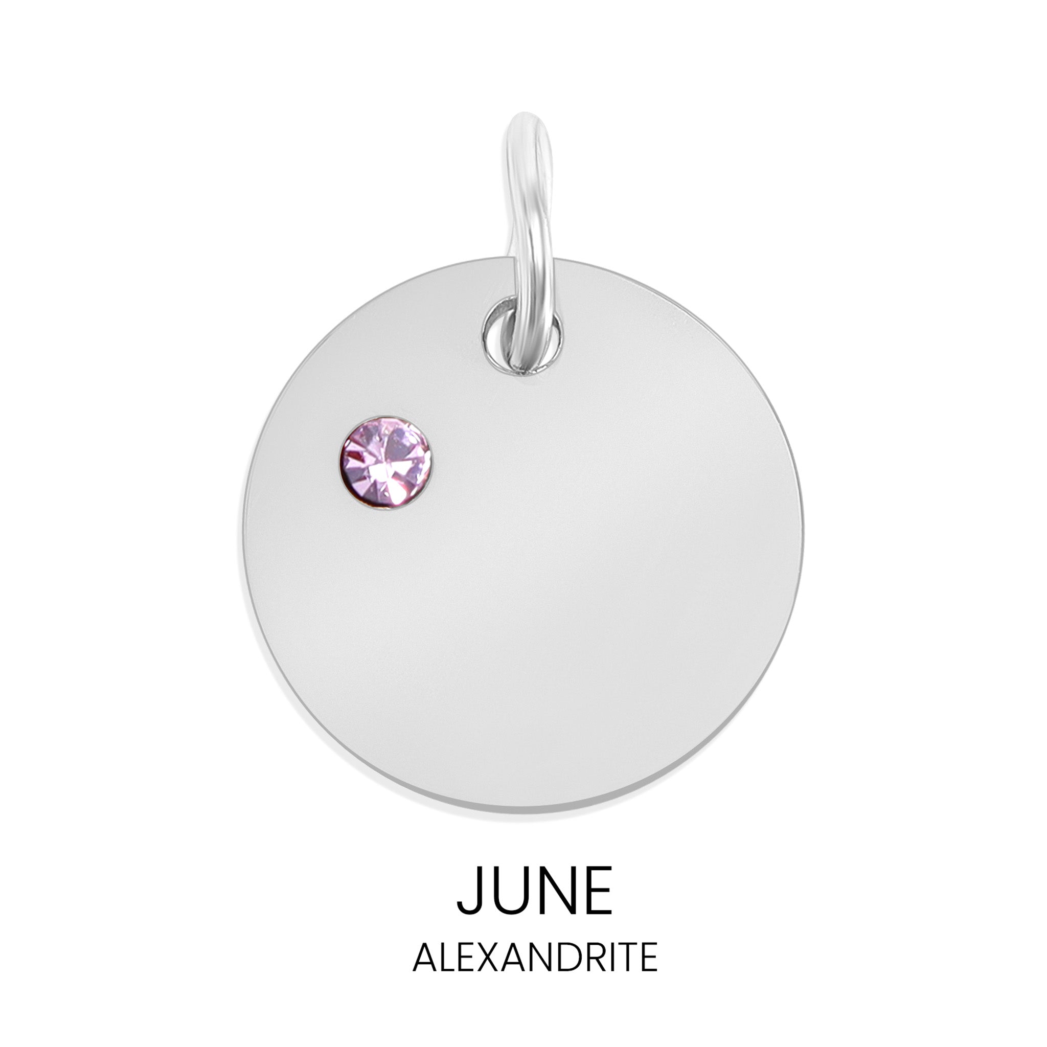 Stainless Steel 1/2" CZ Birthstone Blank Circle Pendant