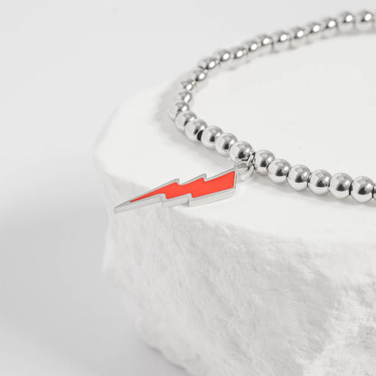 18K Gold PVD Stainless Steel Epoxy Lightning Bolt Charm