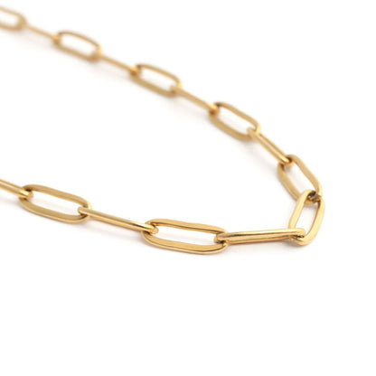 18K Gold PVD Stainless Steel Paperclip Anklet