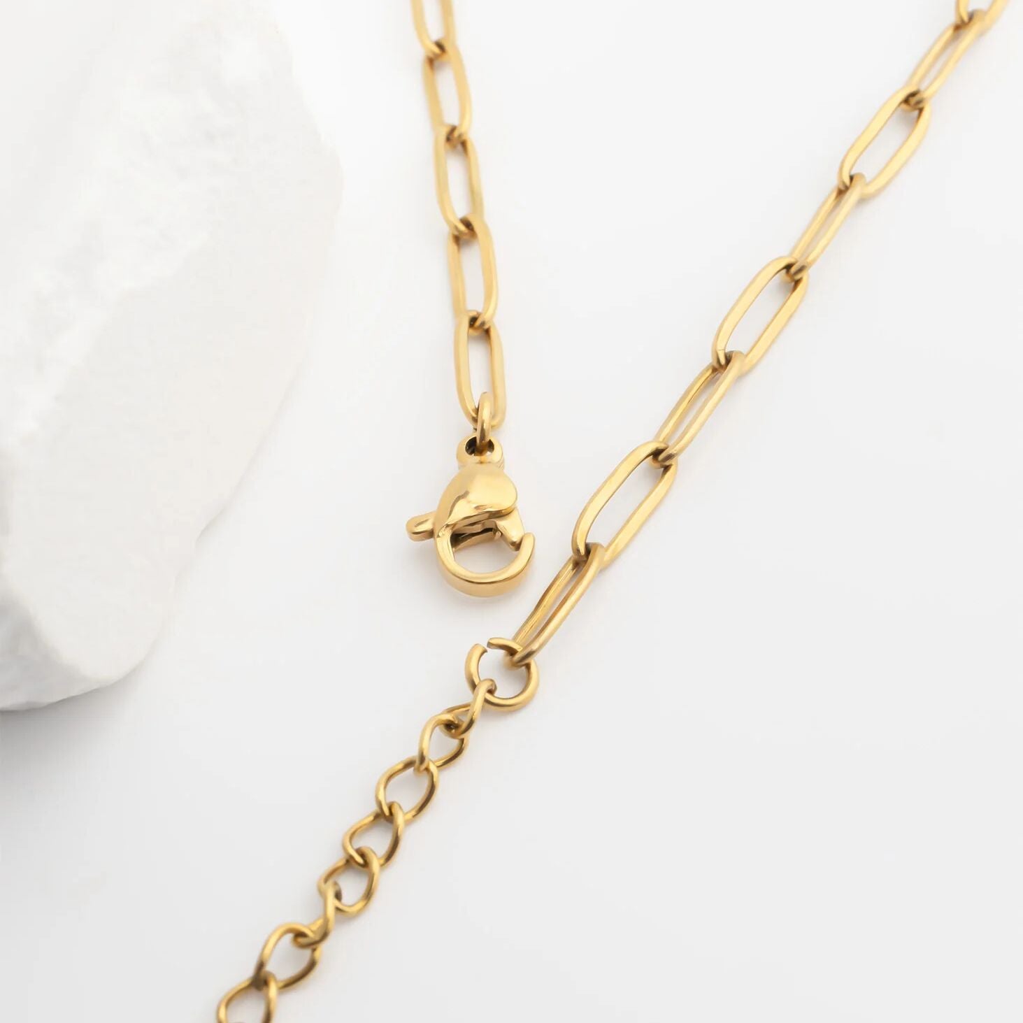 18K Gold PVD Stainless Steel Paperclip Anklet