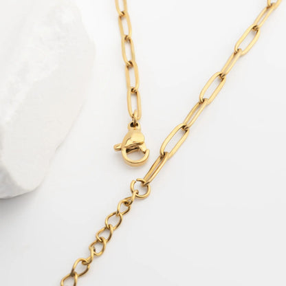 18K Gold PVD Stainless Steel Paperclip Anklet