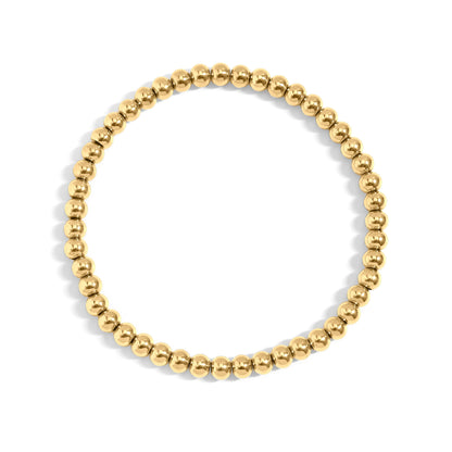 18K Gold PVD Stainless Steel Beaded Stretch Bracelet
