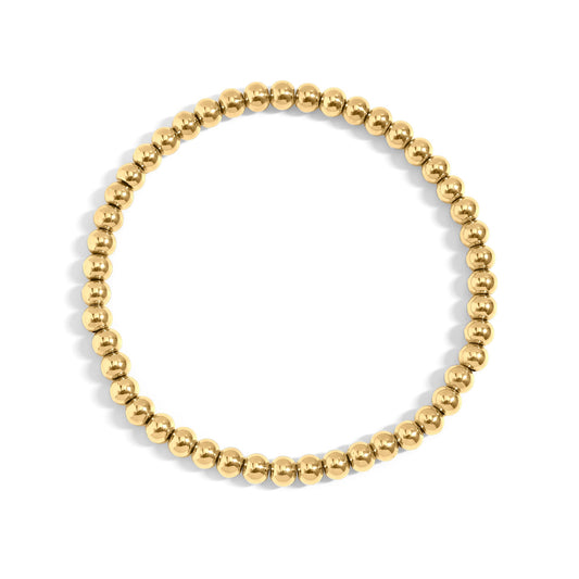 18K Gold PVD Stainless Steel Beaded Stretch Bracelet