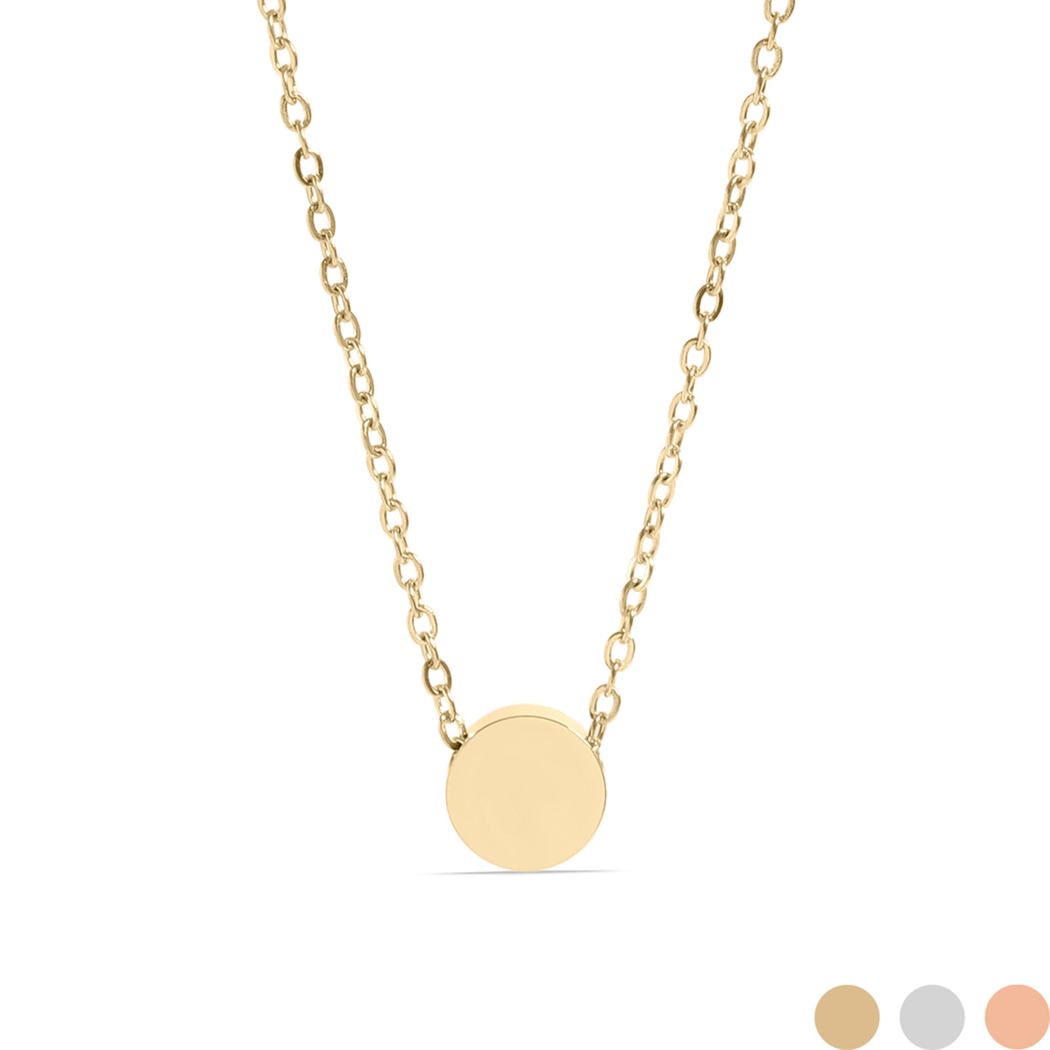 18K Gold PVD Stainless Steel Mini Circle Necklace