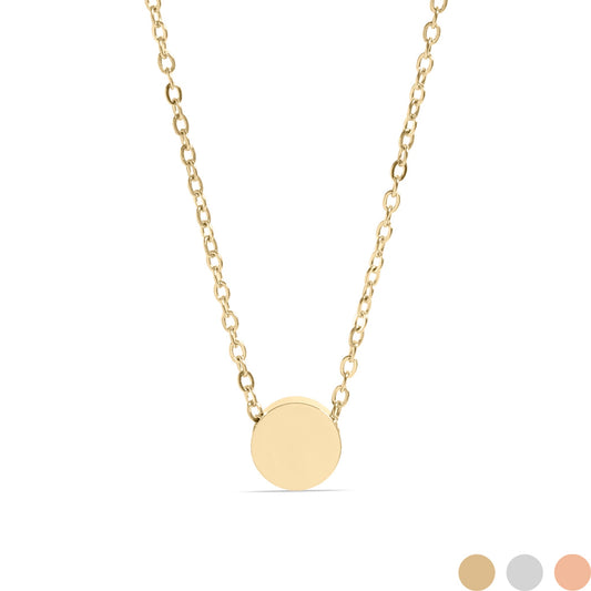 18K Gold PVD Stainless Steel Mini Circle Necklace