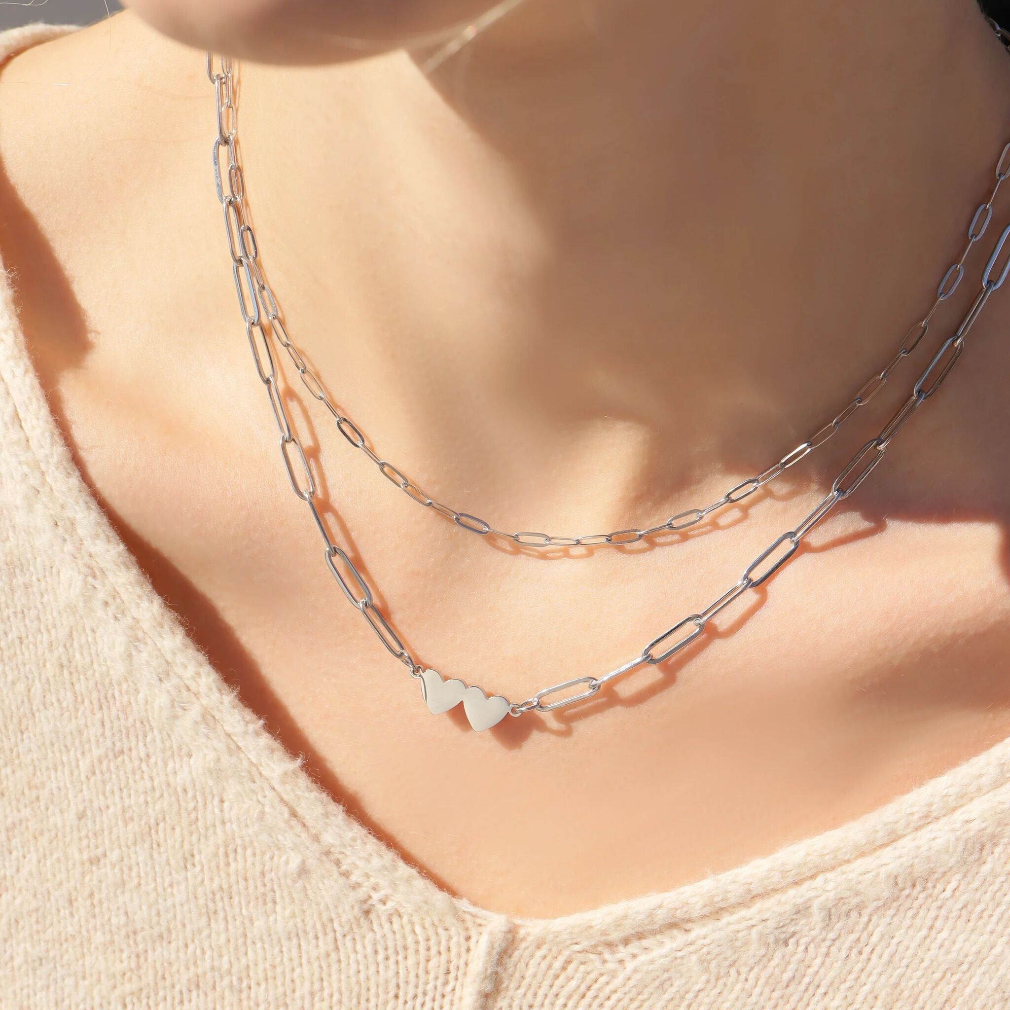 Stainless Steel Paperclip Chain Necklace