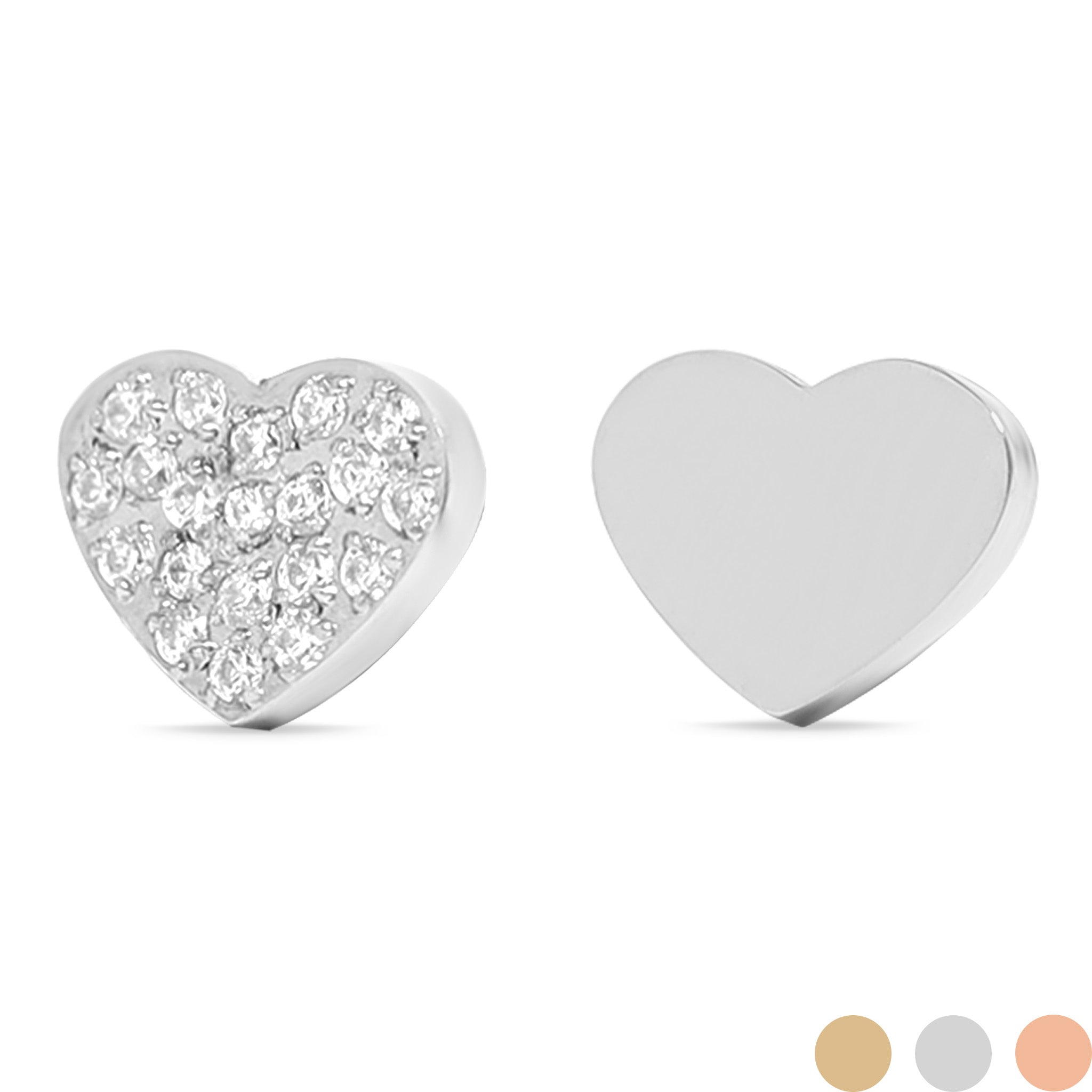 Stainless Steel Engravable 2 Piece Heart Smart Watch Charm Set