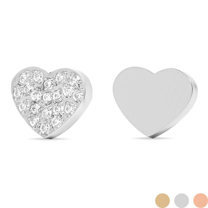 Stainless Steel Engravable 2 Piece Heart Smart Watch Charm Set