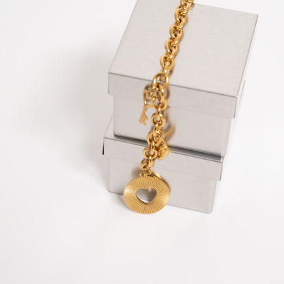 18K Gold PVD Stainless Steel Circle Clasp DIY Charm Key Chain