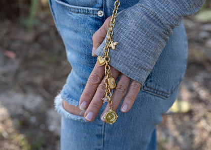 18K Gold PVD Stainless Steel DIY Charm Key Chain