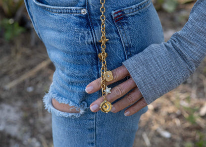 18K Gold PVD Stainless Steel DIY Charm Key Chain