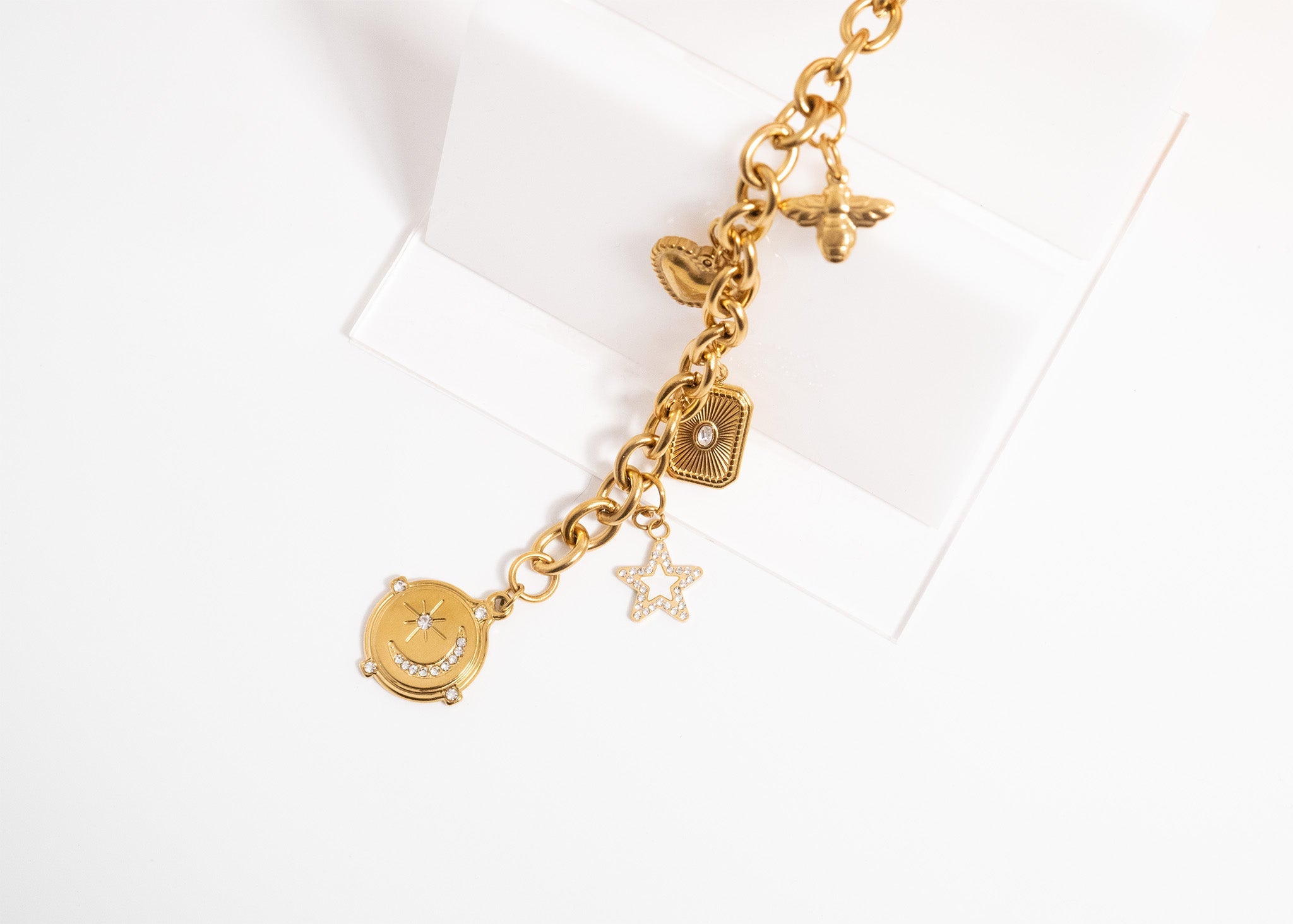 18K Gold PVD Stainless Steel DIY Charm Key Chain