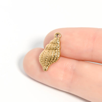 18K Gold PVD Stainless Steel Conch Seashell Charm