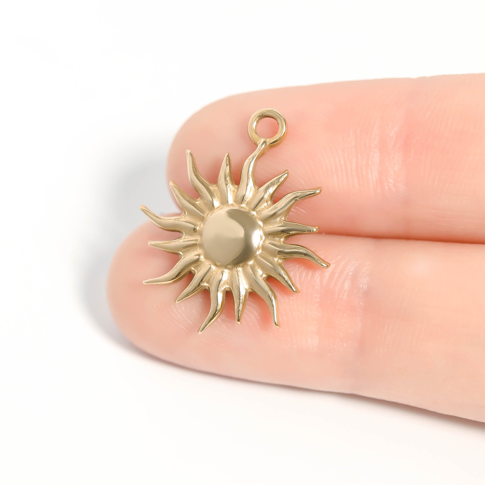 18K Gold PVD Stainless Steel Mystic Sun Charm