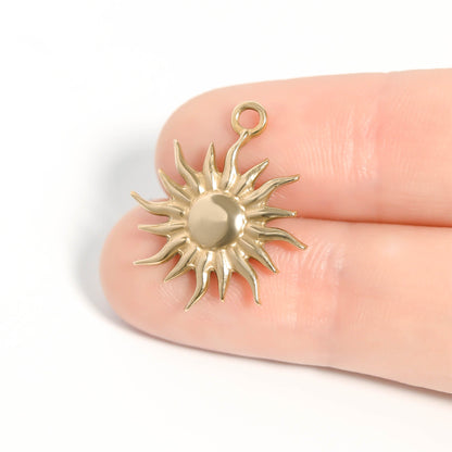 18K Gold PVD Stainless Steel Mystic Sun Charm