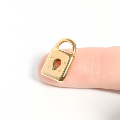 18K Gold PVD Stainless Steel Padlock Charm