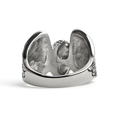 Stainless Steel Polished Winged Wheel Ring