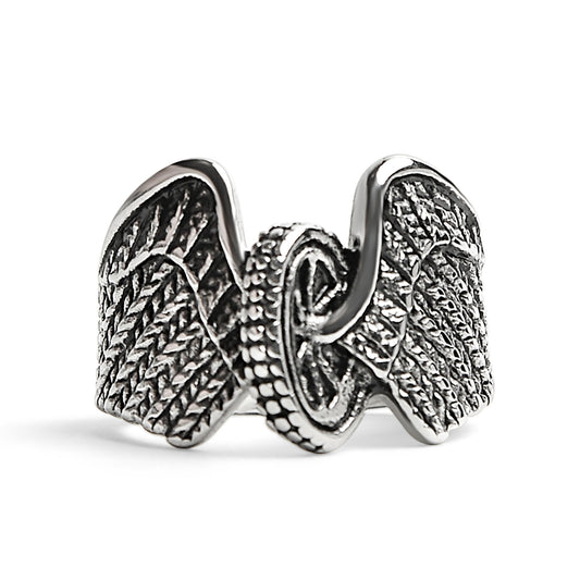 Stainless Steel Polished Winged Wheel Ring